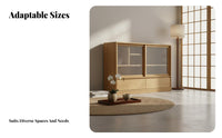 Nordic hardwood Wood Sideboard, Minimalist Storage Cabinet, Multi-Functional Buffet for Living Room