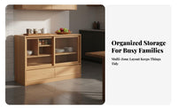 Nordic hardwood Wood Sideboard, Minimalist Storage Cabinet, Multi-Functional Buffet for Living Room