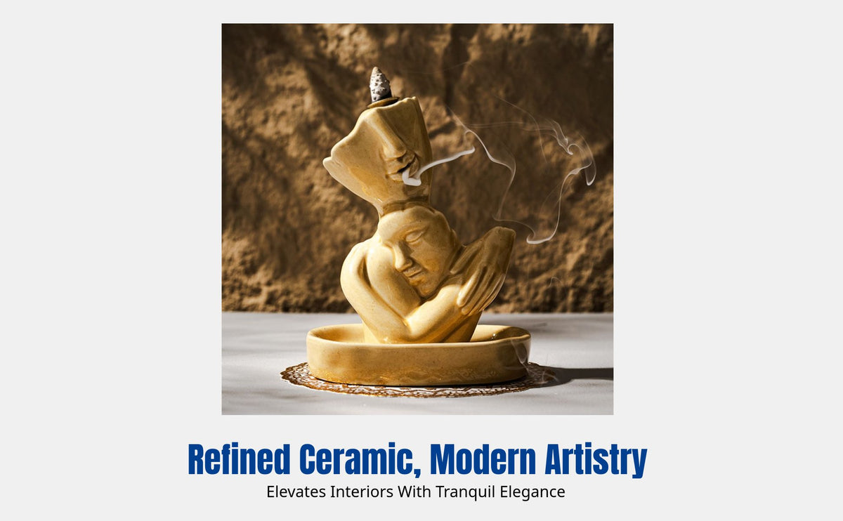 Middle Eastern Backflow Incense Burner, Creative Hug Lady Ceramic Gift Box, Elegant Home Decor