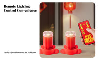 Remote Control Lantern, Battery Operated, Red Light, Holiday Decor