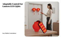 Flocked Red Lantern, Remote, Waterproof, Rotating, Holiday