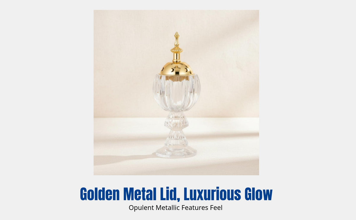 Crystal Incense Burner, Middle Eastern Muslim Decor, Glass Aromatherapy Holder, Home Decoration