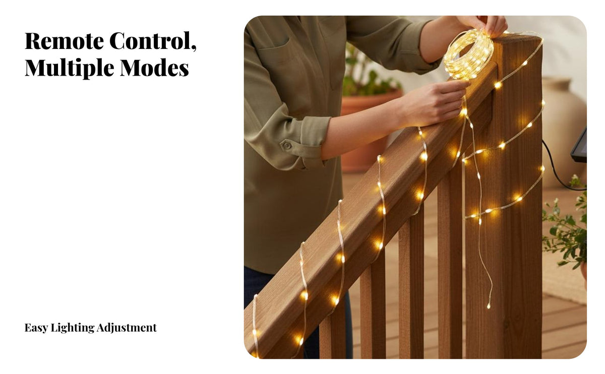 light-emitting diode Solar Powered, Low power, Outdoor Christmas Decoration, Remote Control, Fairy Lights