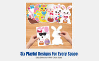 Cartoon Easter Hanging Ornaments, DIY Scene Decoration Card Stickers, Oval Tree Decor Set, Multidesign Holiday Kit