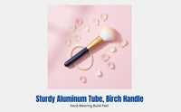 Loose Powder Brush, Cheek Color & Sculpting, Portable Soft Bristles, Synthetic Fiber, Matte Wood Handle