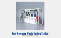 Outdoor Garbage Sorting Pavilion, Rainproof Painted Station, Smart Four-Category Bin