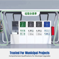 Outdoor Garbage Sorting Pavilion, Rainproof Painted Station, Smart Four-Category Bin