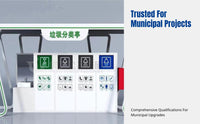 Outdoor Garbage Sorting Pavilion, Rainproof Painted Station, Smart Four-Category Bin