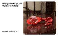 New Year Red Wireless LED Lantern, Battery Operated, Remote Control, Waterproof Outdoor Balcony Light, Festive Decor