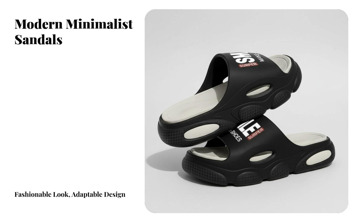 Men's Thick Sole Sandals, Foam, Summer, Anti-Slip, Outdoor Beach