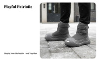 Chunky winter Boots, Fleece Lined ankle Boots, Unisex Winter Warm Plush, Anti-Slip Sole, relaxed design