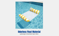 Inflatable Water Lounge Chair Bed, Mesh Pool Float, Double Tube, Breathable Nylon, Random Color
