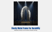 Gold Geometric Arch Backdrop Stand, Stainless Steel Crystal Screen, Wedding Decor Prop, Modern Stage Flower Frame, Outdoor Event Display