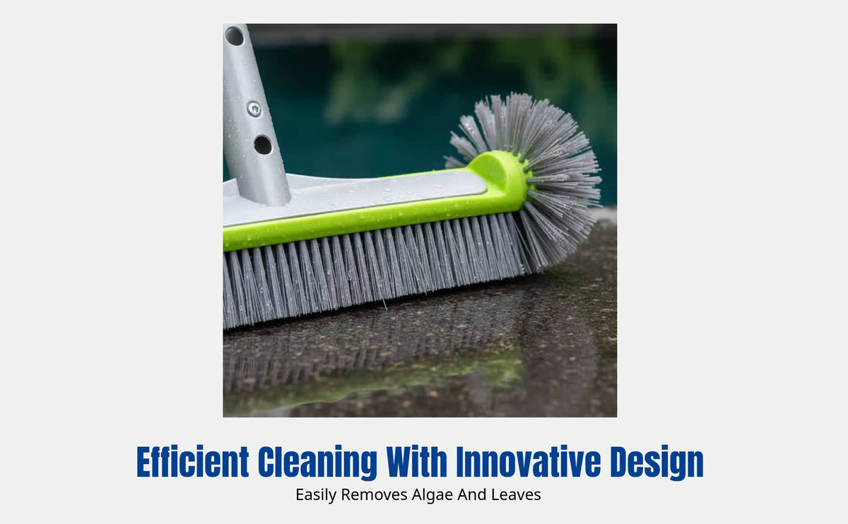 Pool Cleaning Tool Set, Brush with Pole, Fine Mesh Skimmer, Detachable, Algae Brush, Multi-Purpose