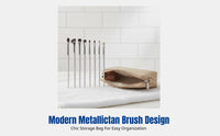 Soft Bristle Eyelid Shading Brush Set, Champagne Blending, Concealer, Nose Contour, Portable Pouch