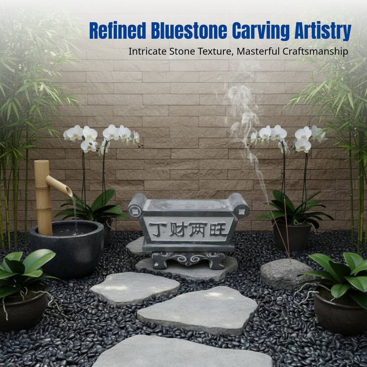 Stone Incense Burner, Altar Table, Outdoor Worship, Temple, Ancestral Decor