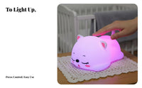 Silicone Night Light detector Bedside light, Cute Cat Design, Soft glow Table Decor, Gift suggestion