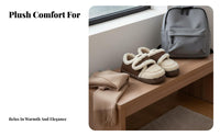 Retro Korean Loafers, Fleece Lined Warm Moccasins for Women, Autumn Winter Flats, Adjustable Hook and Loop, Multiple Colors