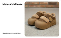 Lamb Fleece hook and loop elevated shoes, Warm Lined multicolor Loafers for Girls, Winter 2025 comfortable Shoes