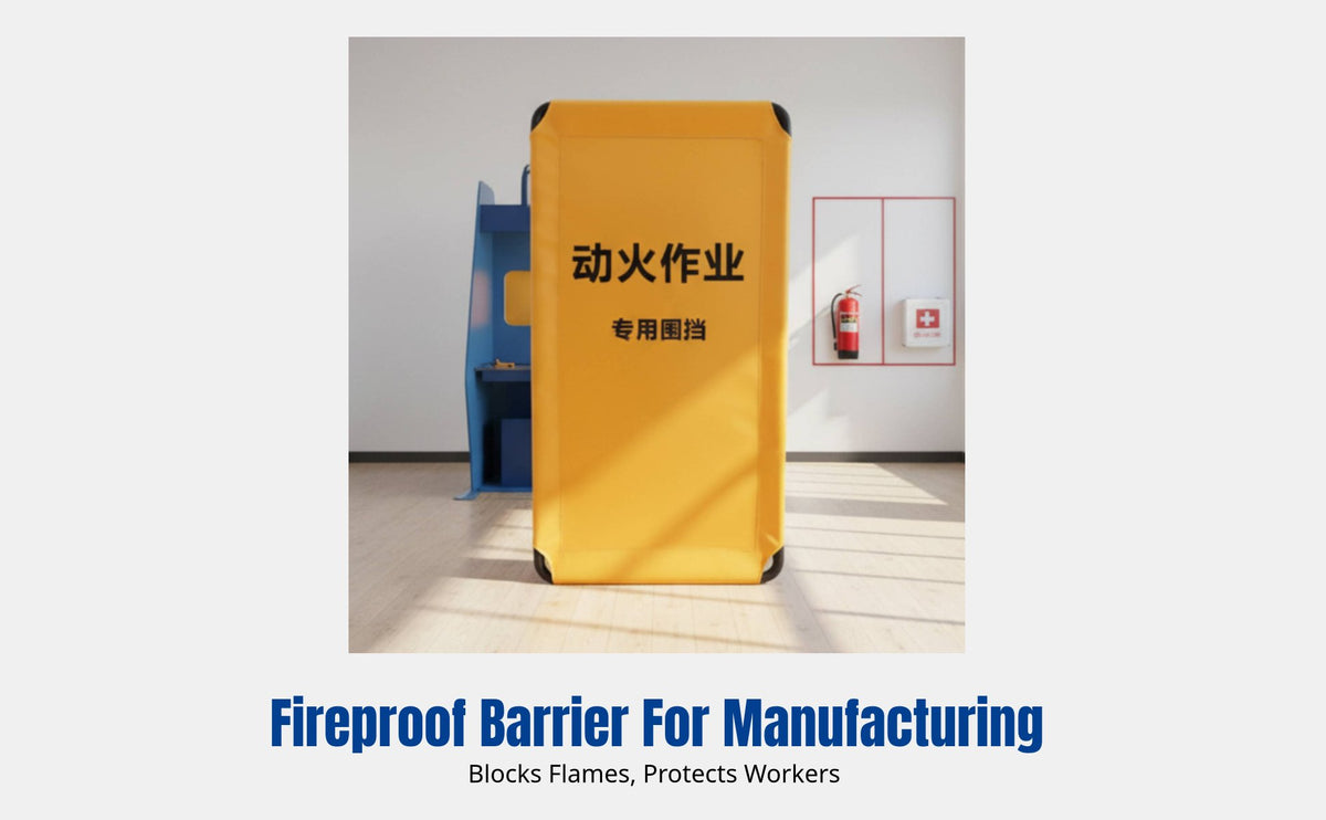 Metal Protective Screen, Fireproof Barrier for Welding and Cutting, Foldable Mobile Guardrail for Hot Work