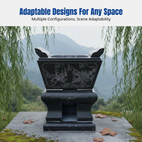 Stone Incense Burner, Carved Censer, Round & Rectangular, Handmade, Temple Decor
