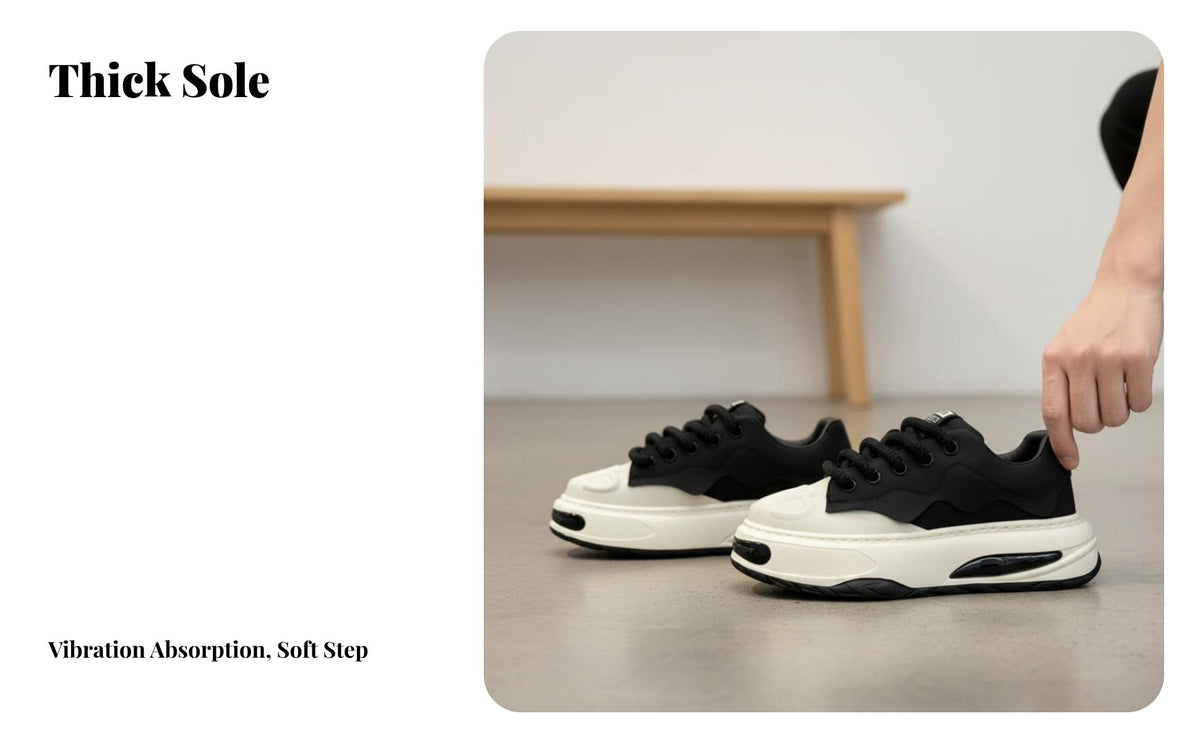 Height Increasing shoes, 8cm discreet boost, Men's Chunky Sole Dad Shoes, stylish relaxed, distinctive Design, Autumn