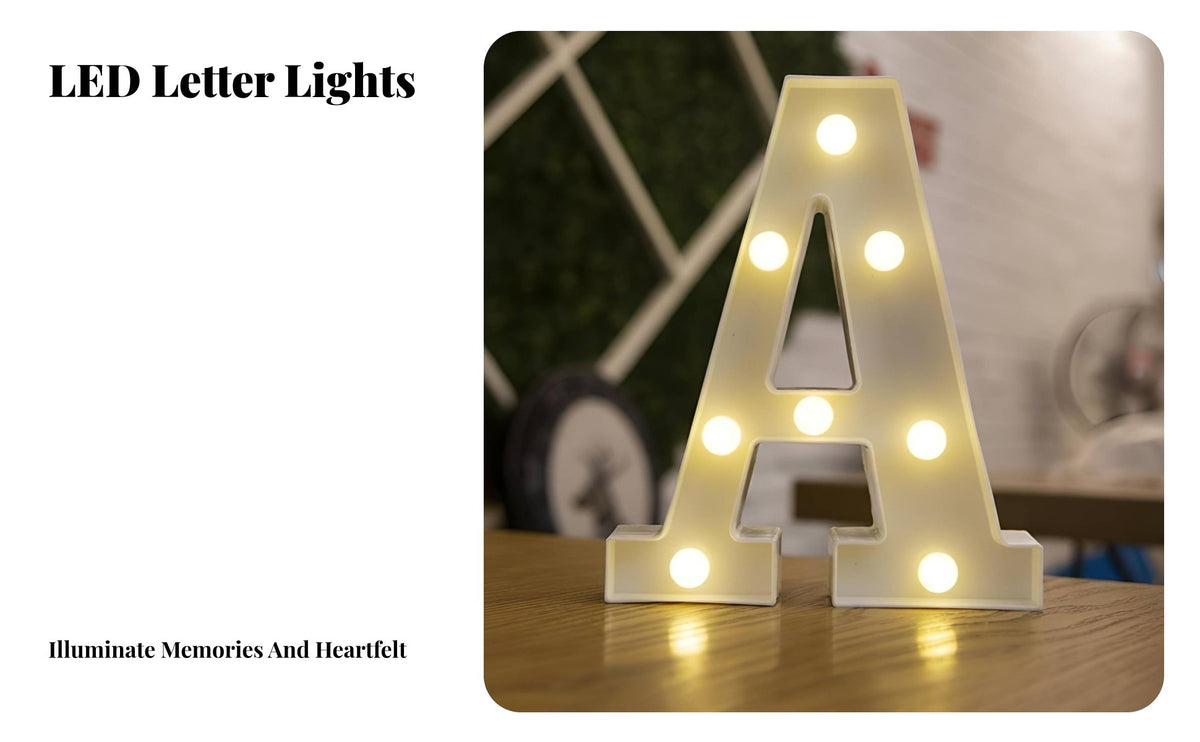 light-emitting diode Letter Light, Alphabet Decorative Night Light, Battery Operated, Wedding, Birthday, Proposal Decor