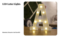 light-emitting diode Letter Light, Alphabet Decorative Night Light, Battery Operated, Wedding, Birthday, Proposal Decor