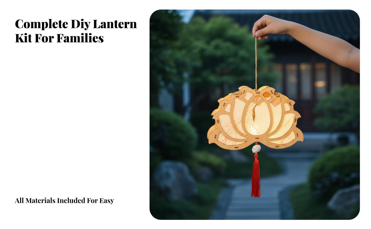 DIY Lantern Kit, Autumn Hare, Chinese Floral Glowing Lantern for Kids