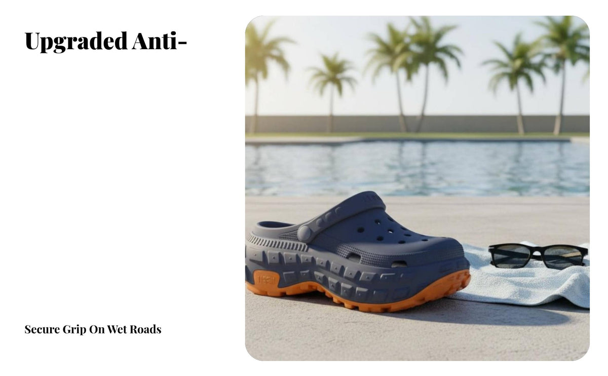 Men's Thick Sole Clogs, Summer Outdoor Slip-On, Fashionable, Sturdy, Anti-Slip, Odor-Resistant Sandals