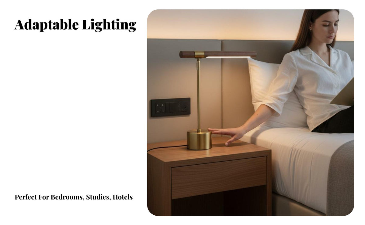Nordic Table light, Wood Grain Design, Bedroom Bedside, Atmosphere Light, Minimalist Office Decor
