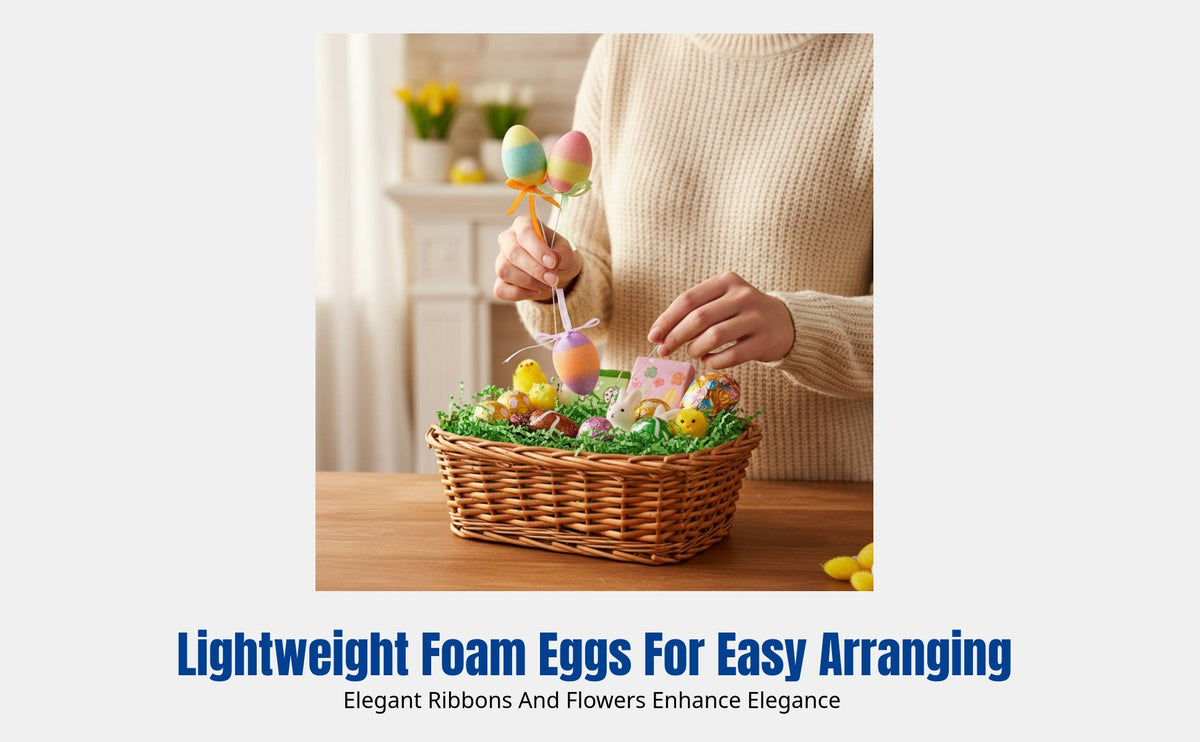Easter Foam Egg Decorations, Colorful Artificial Eggs, Holiday Scene Decor, Gift Insert, Random Styles
