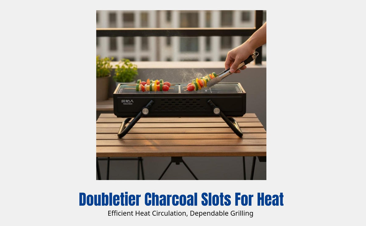 Portable Charcoal Grill, Outdoor Folding BBQ, 304 Stainless Steel Mesh, Lightweight, 2025 New Model