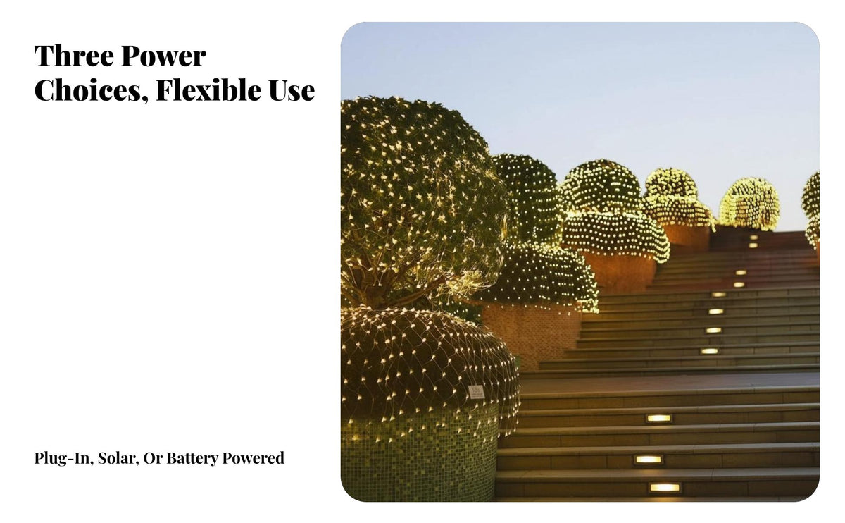 light-emitting diode mesh Light, Solar Powered Mesh String, Outdoor Decorative Lighting for Lawn, Hotel, event