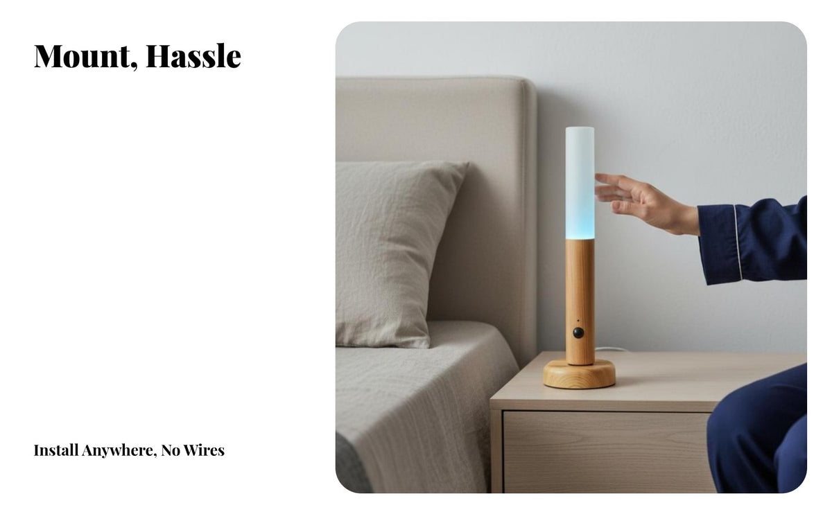 Motion detector light-emitting diode Night Light, Wood Grain Rechargeable Magnetic Wall light, Bedroom Bedside soft Light