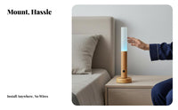 Motion detector light-emitting diode Night Light, Wood Grain Rechargeable Magnetic Wall light, Bedroom Bedside soft Light