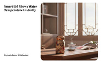 Portable Insulated Water Bottle, Chinese Pattern, Mini Ceramic Liner
