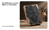 Lion woodblock print for children's craft