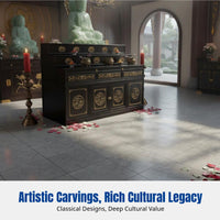 Hardwood Multi-Tier Altar Table, Modern Chinese Buddhist Shrine, Storage Drawers, Elderly Friendly