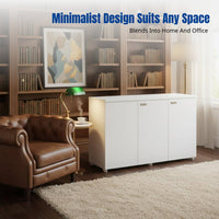 E0 Grade Document Cabinet, Office Storage Cabinet with Lock, Modern Wood Sideboard