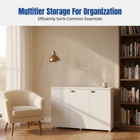 E0 Grade Document Cabinet, Office Storage Cabinet with Lock, Modern Wood Sideboard