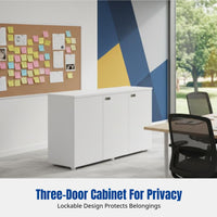 E0 Grade Document Cabinet, Office Storage Cabinet with Lock, Modern Wood Sideboard