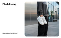 High Top athletic shoes, Thick Sole everyday Shoes, Lace-Up, Fleece Lined, cream, Autumn Winter, Youth