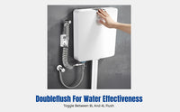Wall-Mounted Toilet Flush Tank, High Pressure Dual Flush, Water-Saving, Compact Toilet Compatible, Home Bathroom