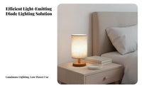 Nordic Minimalist Table Lamp, Sturdy Wood Fabric, USB LED Night Light, Remote Control, Bedside, Bedroom, Study, Dorm Lighting