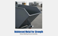Commercial Heavy-Duty Chip Cart, Metal Auto-Dumping Trolley, Workshop Scrap Collection, Reinforced Frame, Rotating Design