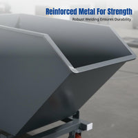 Commercial Heavy-Duty Chip Cart, Metal Auto-Dumping Trolley, Workshop Scrap Collection, Reinforced Frame, Rotating Design