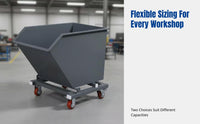 Commercial Heavy-Duty Chip Cart, Metal Auto-Dumping Trolley, Workshop Scrap Collection, Reinforced Frame, Rotating Design