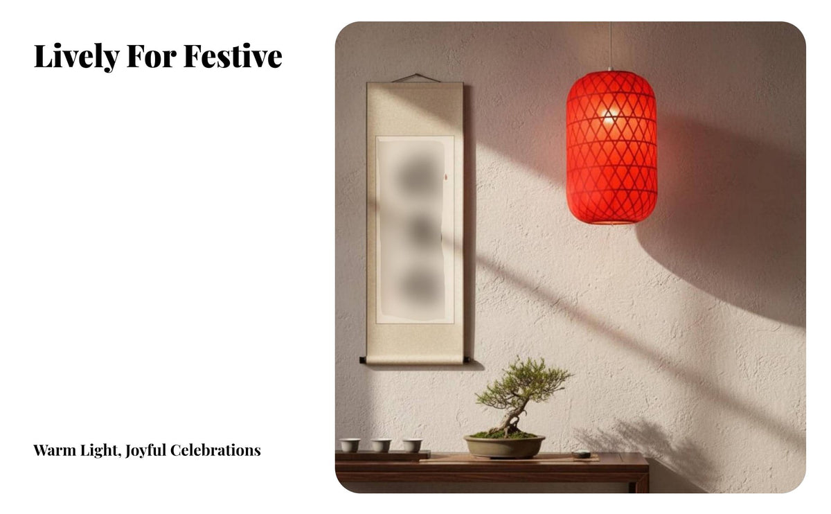 Handmade Bamboo Lantern, Traditional Folk design, Paper Oval Hanging Light, personalized Print, Restaurant Decoration