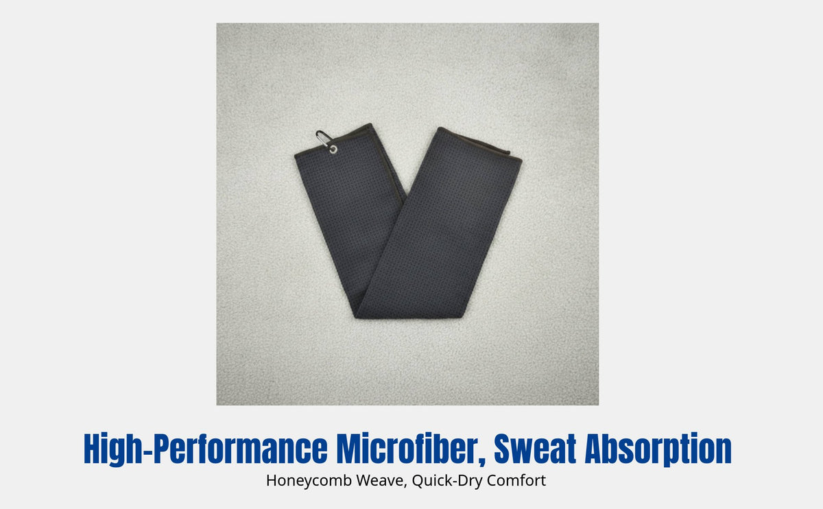 Sports Towel, Sweat Absorbent Microfiber, Honeycomb Weave, Quick Dry, Carabiner Hook, Multiple Colors